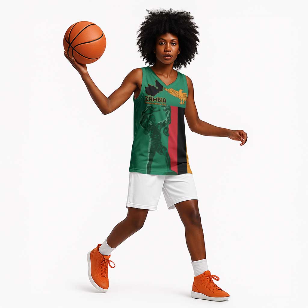 Zambia Independence Day Personalized Basketball Jersey Statue of Freedom LT15