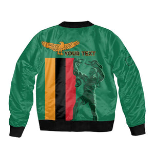 Zambia Independence Day Personalized Bomber Jacket Statue of Freedom - African Pride