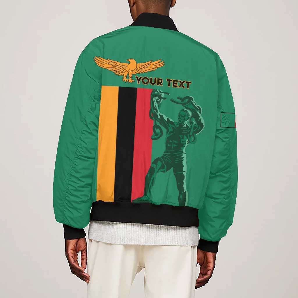 Zambia Independence Day Personalized Bomber Jacket Statue of Freedom - African Pride