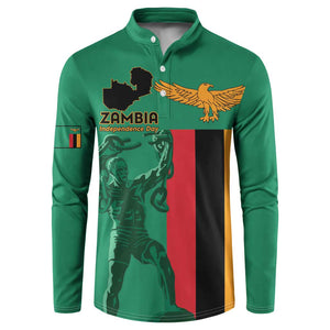 Personalized Zambia Independence Day Button Sweatshirt Lusaka Freedom Statue