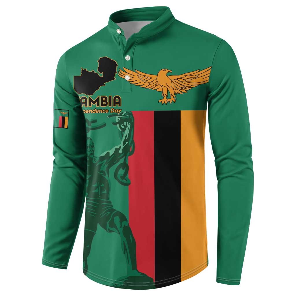 Personalized Zambia Independence Day Button Sweatshirt Lusaka Freedom Statue