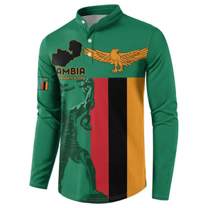 Personalized Zambia Independence Day Button Sweatshirt Lusaka Freedom Statue
