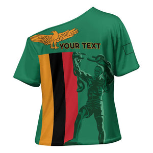 Personalized Zambia Independence Day Cross Shoulder Shirt Lusaka Freedom Statue