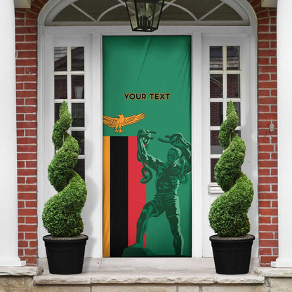 Personalized Zambia Independence Day Door Cover Lusaka Freedom Statue