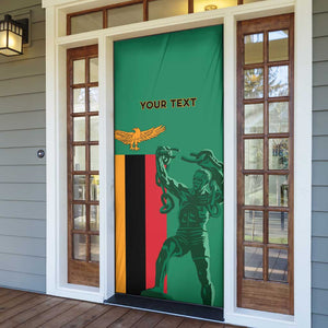 Personalized Zambia Independence Day Door Cover Lusaka Freedom Statue