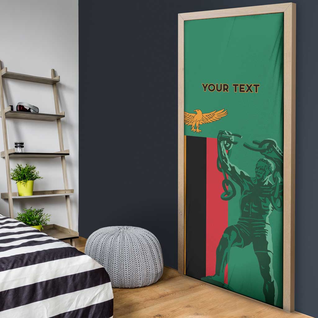 Personalized Zambia Independence Day Door Cover Lusaka Freedom Statue