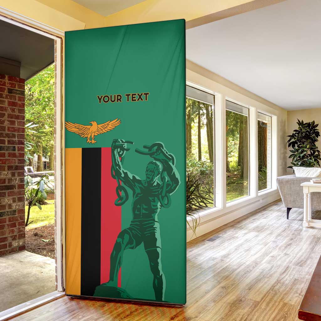 Personalized Zambia Independence Day Door Cover Lusaka Freedom Statue