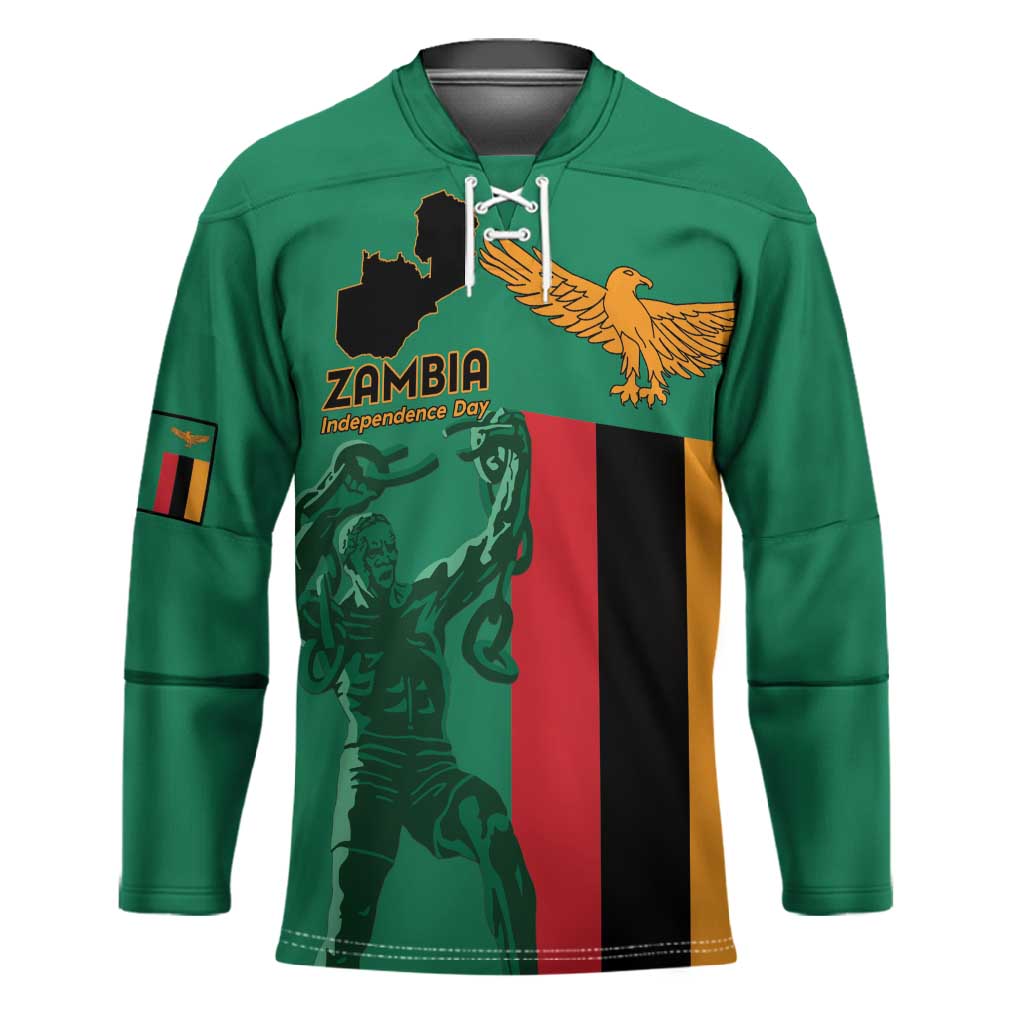 Personalized Zambia Independence Day Hockey Jersey Lusaka Freedom Statue