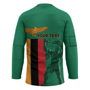Personalized Zambia Independence Day Hockey Jersey Lusaka Freedom Statue