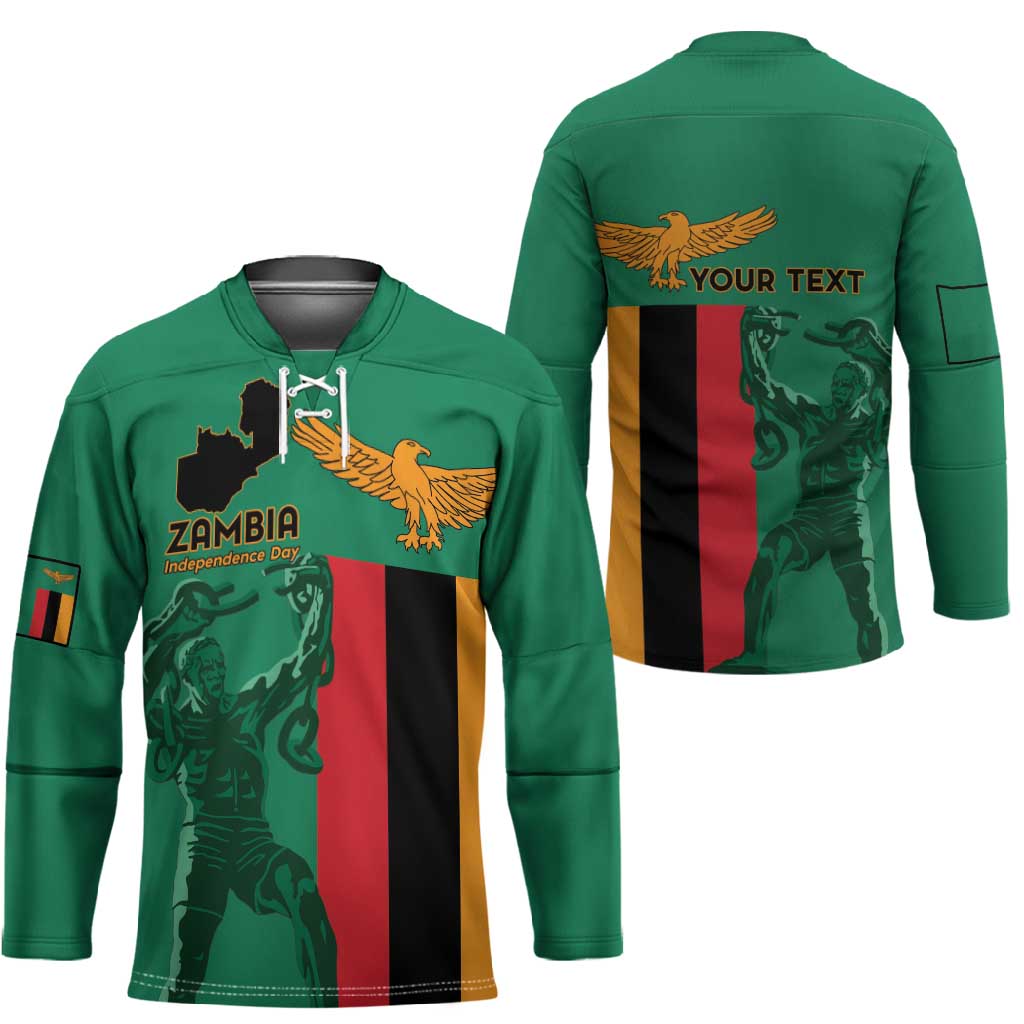 Personalized Zambia Independence Day Hockey Jersey Lusaka Freedom Statue
