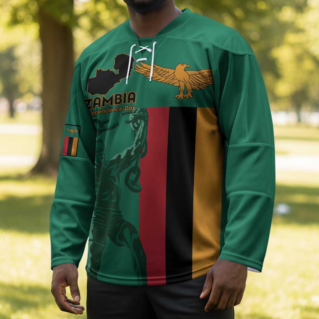 Personalized Zambia Independence Day Hockey Jersey Lusaka Freedom Statue