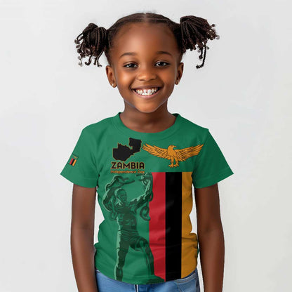 Zambia Independence Day Personalized Kid T shirt Statue of Freedom - African Pride