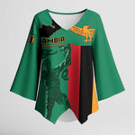 Personalized Zambia Independence Day Kimono Sleeve Blouse Lusaka Freedom Statue