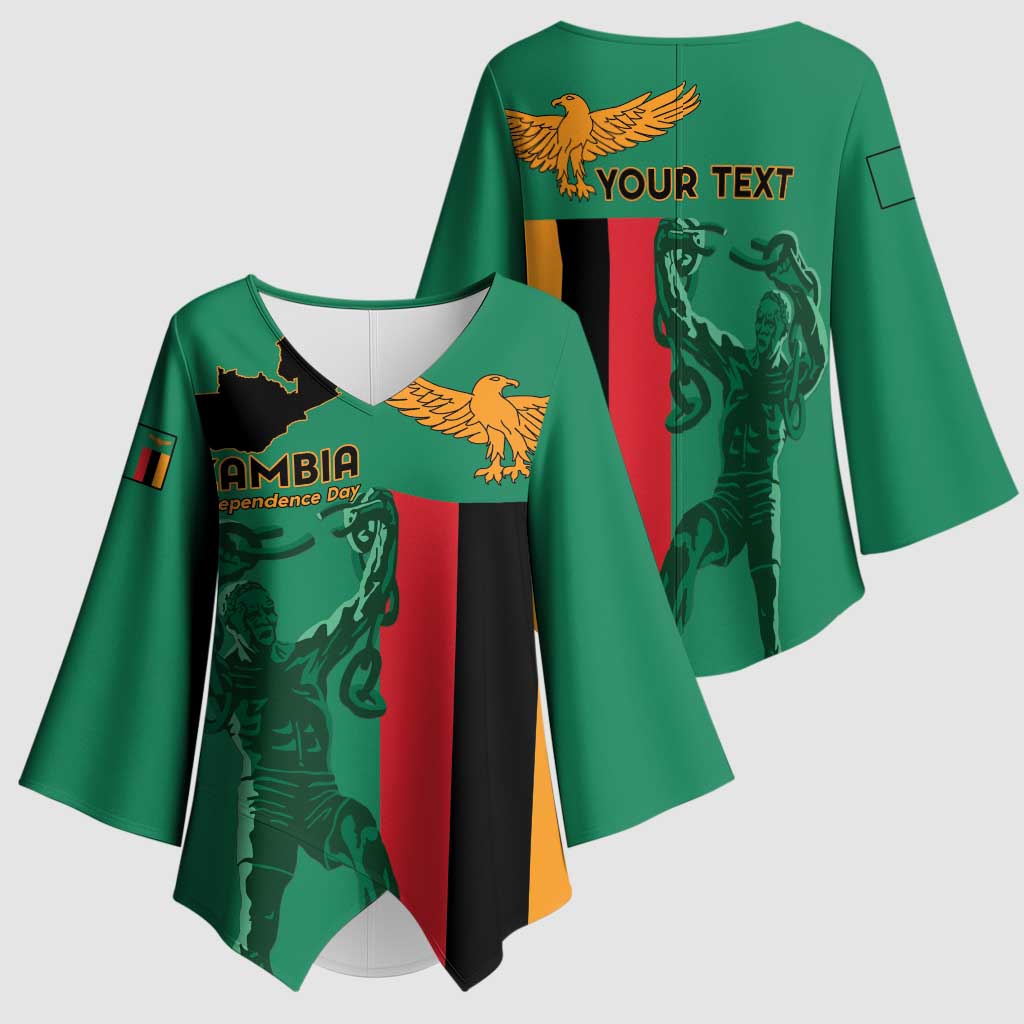 Personalized Zambia Independence Day Kimono Sleeve Blouse Lusaka Freedom Statue