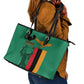 Zambia Independence Day Leather Tote Bag Statue of Freedom - African Pride