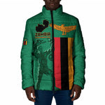Personalized Zambia Independence Day Padded Jacket Lusaka Freedom Statue