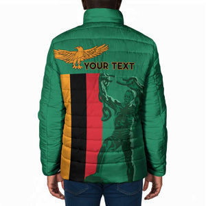 Personalized Zambia Independence Day Padded Jacket Lusaka Freedom Statue