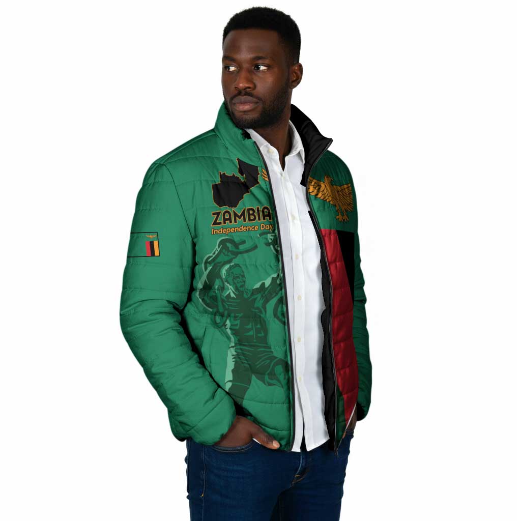 Personalized Zambia Independence Day Padded Jacket Lusaka Freedom Statue