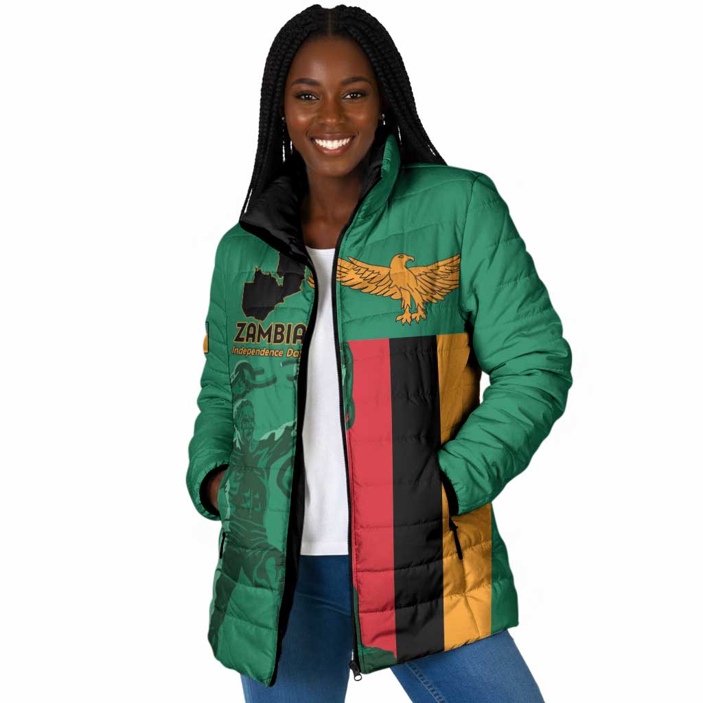 Personalized Zambia Independence Day Padded Jacket Lusaka Freedom Statue