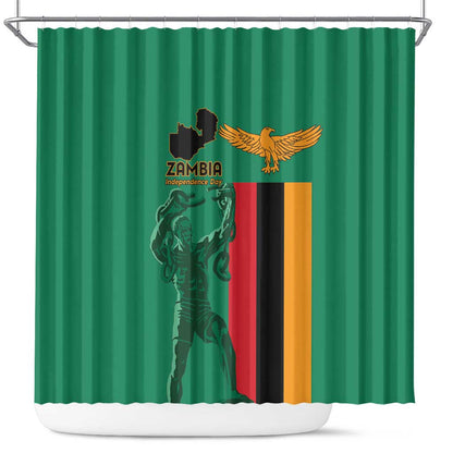 Zambia Independence Day Shower Curtain Statue of Freedom - African Pride