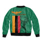 Zambia Independence Day Personalized Sleeve Zip Bomber Jacket Statue of Freedom - African Pride