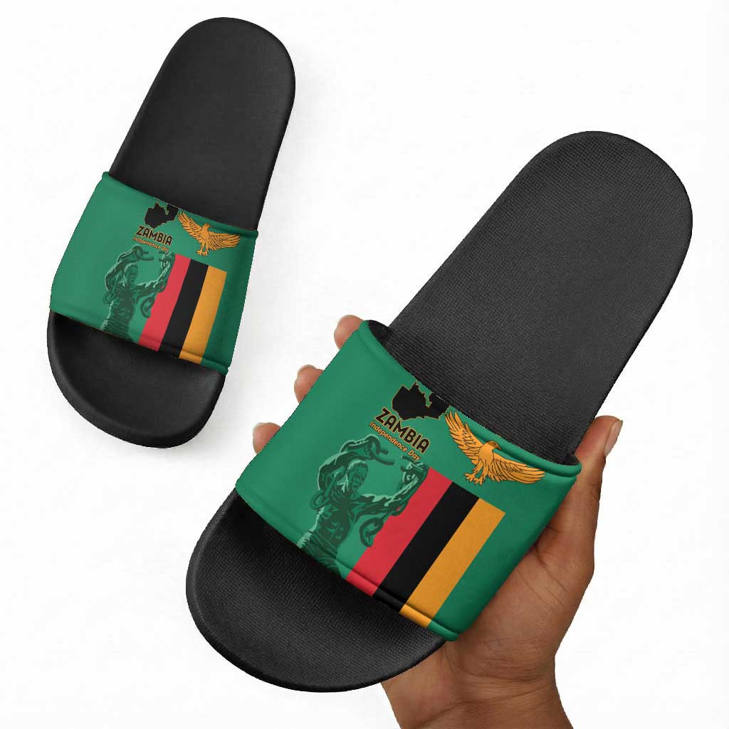 Zambia Independence Day Slide Sandals Lusaka Freedom Statue