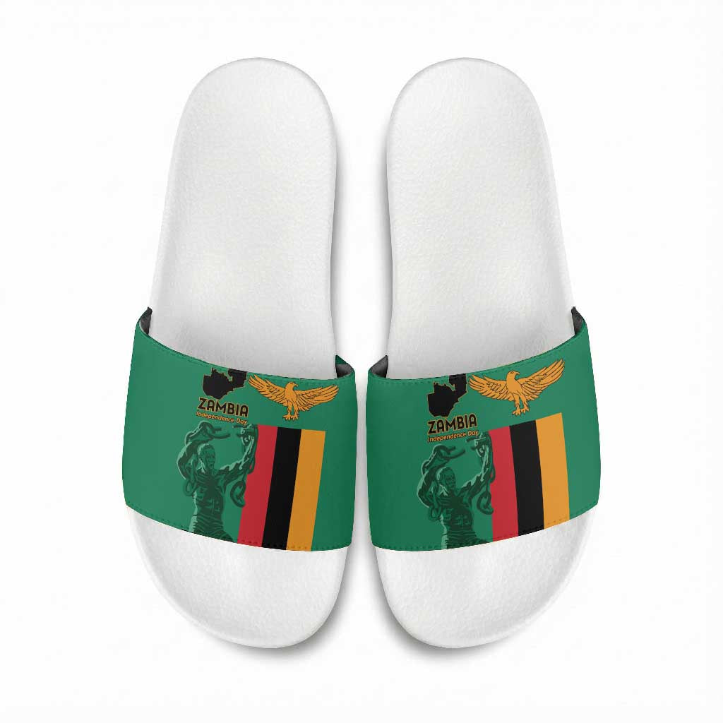 Zambia Independence Day Slide Sandals Lusaka Freedom Statue