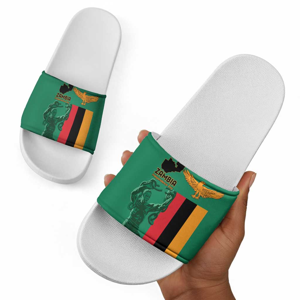 Zambia Independence Day Slide Sandals Lusaka Freedom Statue