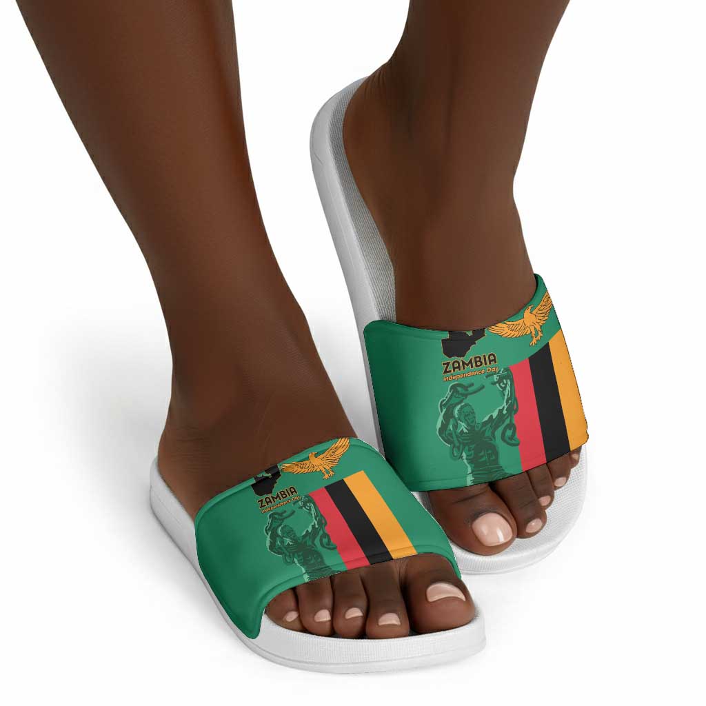 Zambia Independence Day Slide Sandals Lusaka Freedom Statue
