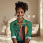 Zambia Independence Day Personalized Women Casual Shirt Statue of Freedom - African Pride
