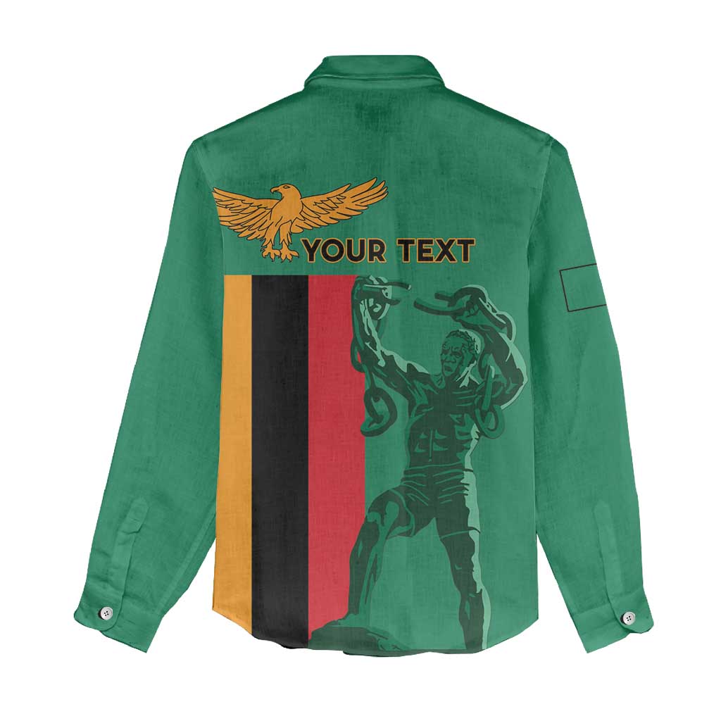 Zambia Independence Day Personalized Women Casual Shirt Statue of Freedom - African Pride