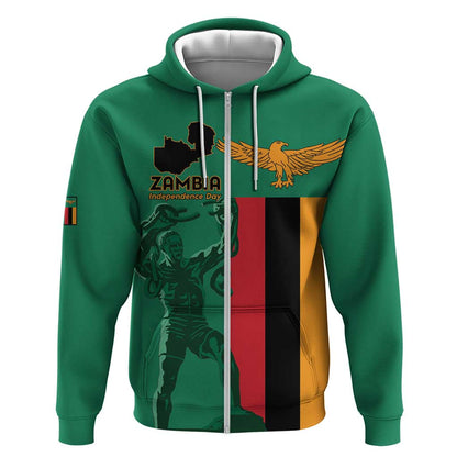 Zambia Independence Day Personalized Zip Hoodie Statue of Freedom - African Pride