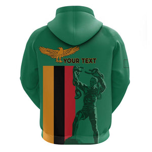 Zambia Independence Day Personalized Zip Hoodie Statue of Freedom - African Pride