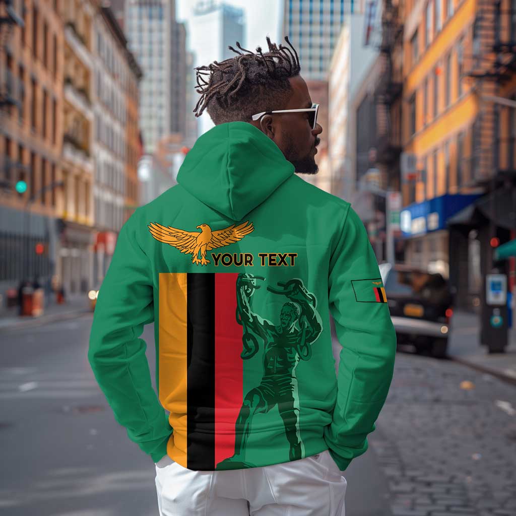 Zambia Independence Day Personalized Zip Hoodie Statue of Freedom - African Pride