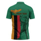 Personalized Zambia Independence Day Zipper Polo Shirt Lusaka Freedom Statue