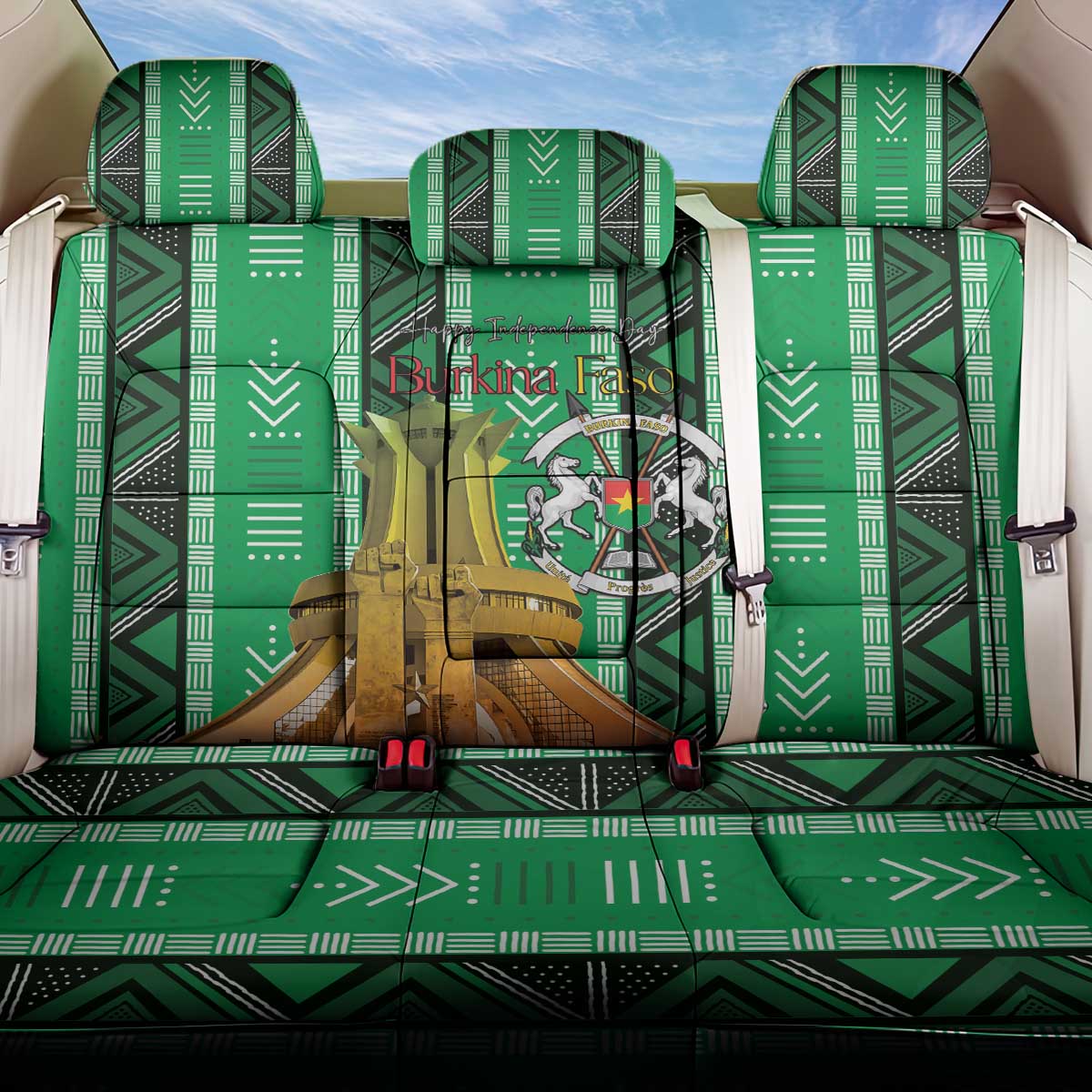 Burkina Faso Martyrs Day Back Car Seat Cover Monument des Heros Nationaux - African Pride