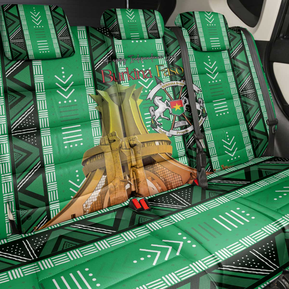 Burkina Faso Martyrs Day Back Car Seat Cover Monument des Heros Nationaux - African Pride