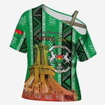Personalized Burkina Faso Martyrs Day Cross Shoulder Shirt Monument des Heros Nationaux