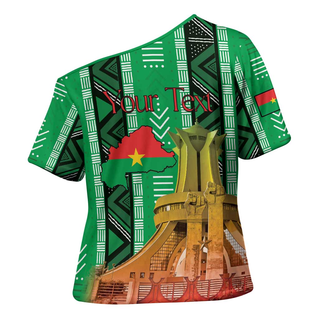 Personalized Burkina Faso Martyrs Day Cross Shoulder Shirt Monument des Heros Nationaux