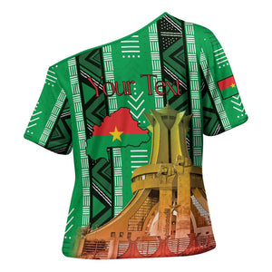 Personalized Burkina Faso Martyrs Day Cross Shoulder Shirt Monument des Heros Nationaux