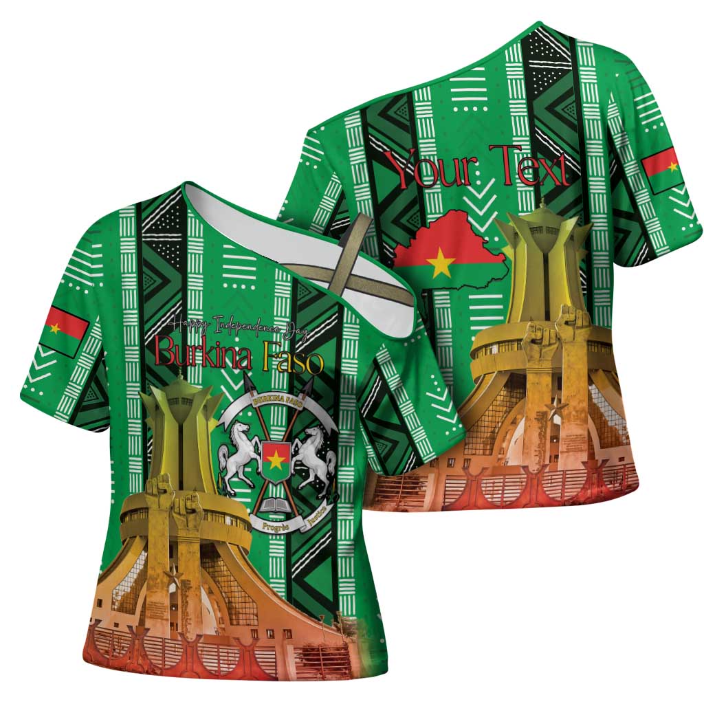Personalized Burkina Faso Martyrs Day Cross Shoulder Shirt Monument des Heros Nationaux