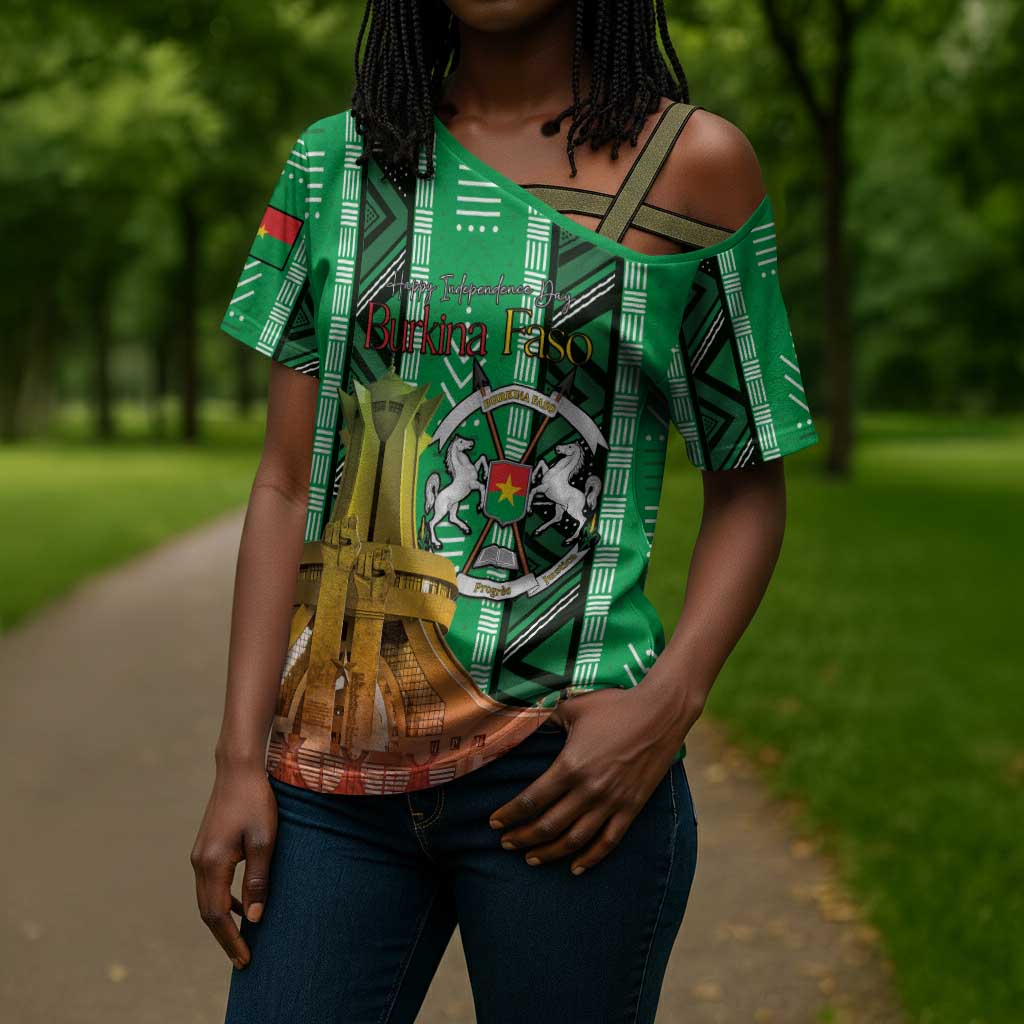 Personalized Burkina Faso Martyrs Day Cross Shoulder Shirt Monument des Heros Nationaux