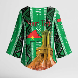 Personalized Burkina Faso Martyrs Day Kimono Sleeve Blouse Monument des Heros Nationaux