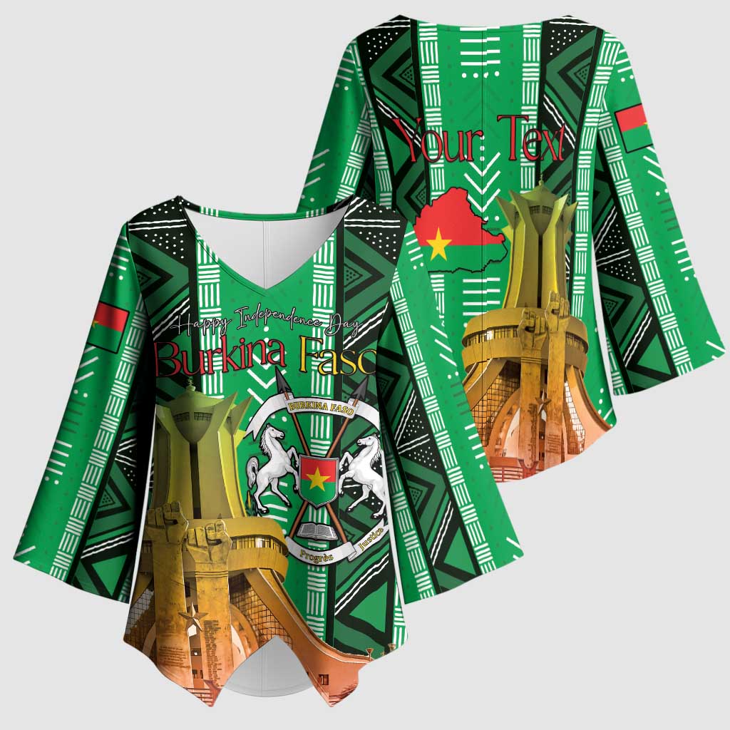 Personalized Burkina Faso Martyrs Day Kimono Sleeve Blouse Monument des Heros Nationaux