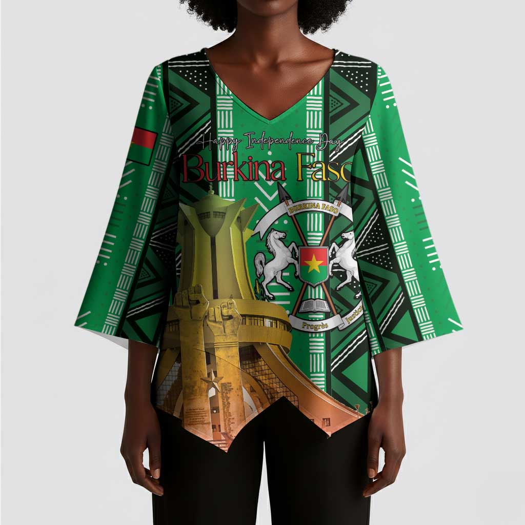 Personalized Burkina Faso Martyrs Day Kimono Sleeve Blouse Monument des Heros Nationaux