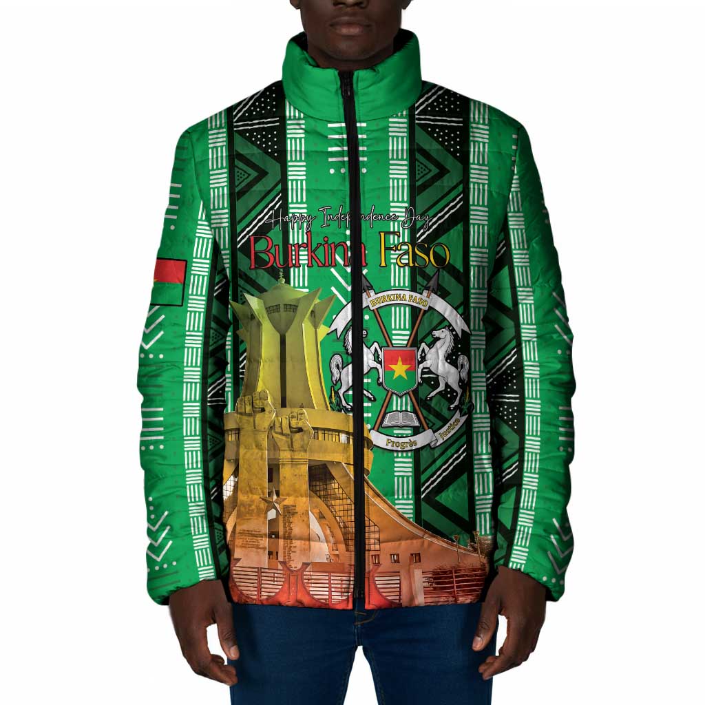 Personalized Burkina Faso Martyrs Day Padded Jacket Monument des Heros Nationaux