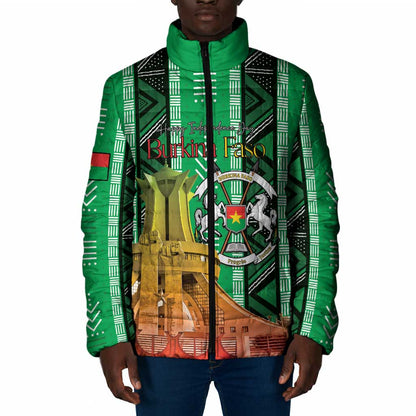 Personalized Burkina Faso Martyrs Day Padded Jacket Monument des Heros Nationaux