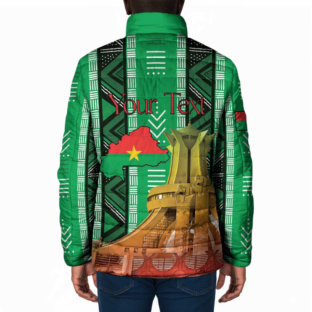 Personalized Burkina Faso Martyrs Day Padded Jacket Monument des Heros Nationaux