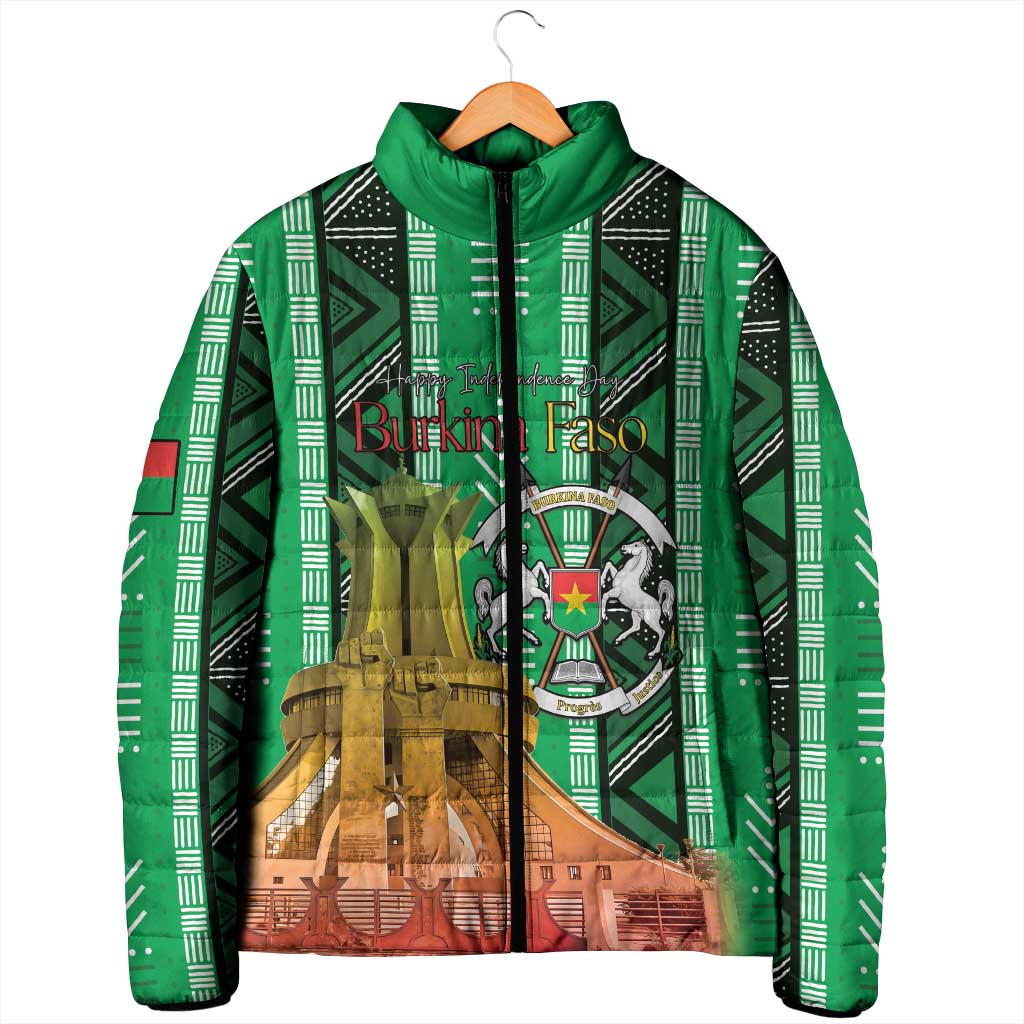 Personalized Burkina Faso Martyrs Day Padded Jacket Monument des Heros Nationaux