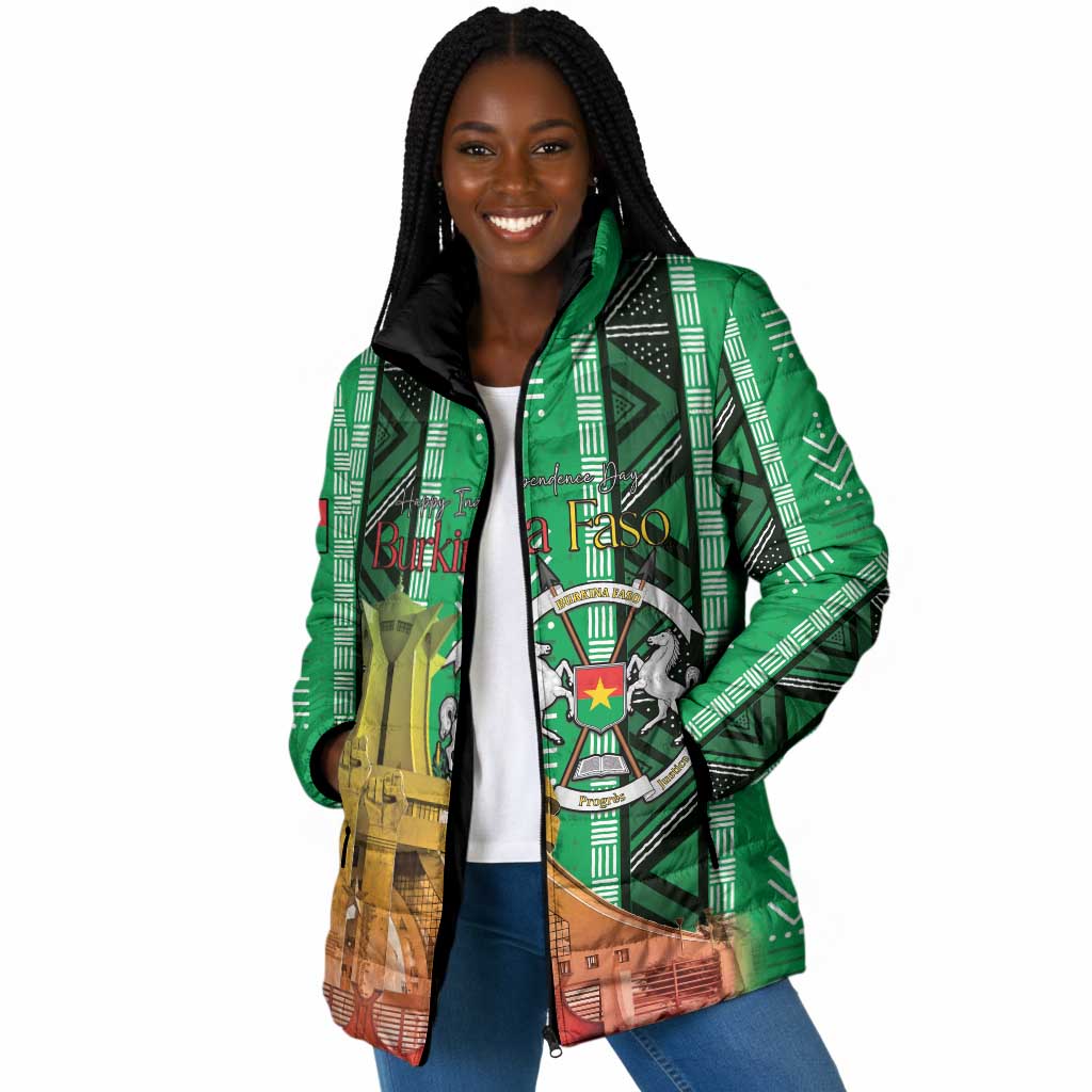 Personalized Burkina Faso Martyrs Day Padded Jacket Monument des Heros Nationaux